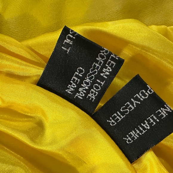 Yellow bright genuine Leather Jacket - Picture 8 of 10